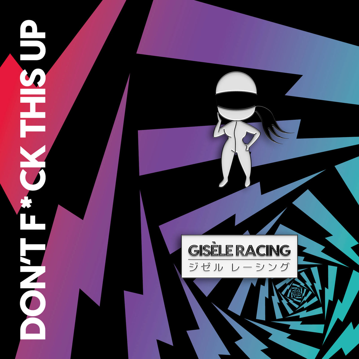 Gisèle · Racing driver — Gisèle Racing enamel pin on its backing card