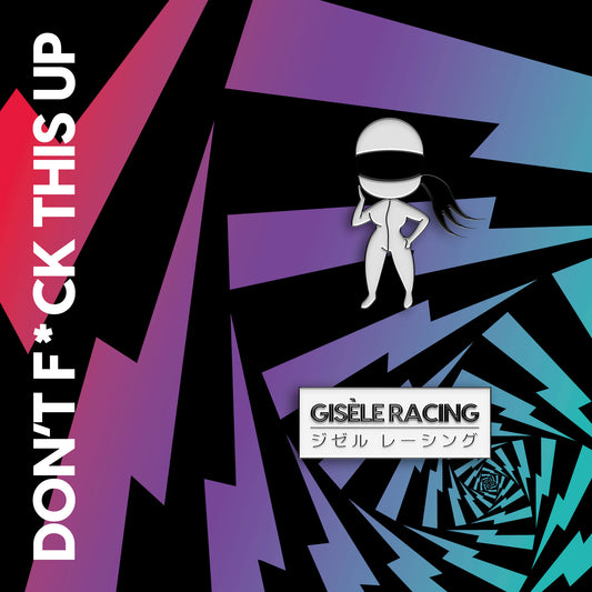 Gisèle · Racing driver — Gisèle Racing enamel pin on its backing card